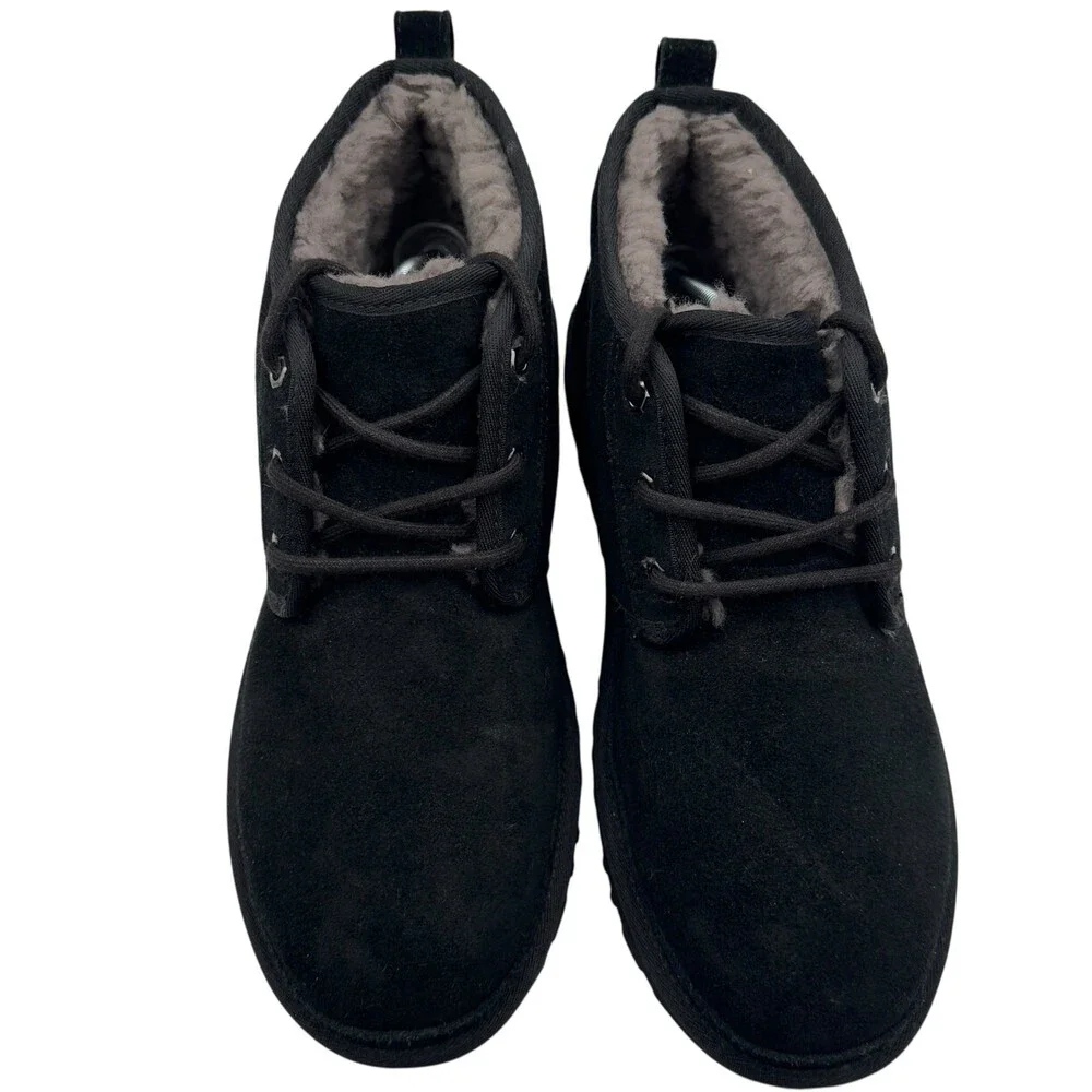 UGG Neumel Men's Black Suede Chukka Boots Shearling Lined Size 11